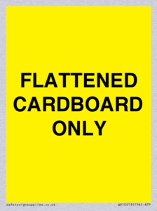 FLATTENED CARDBOARD ONLY
